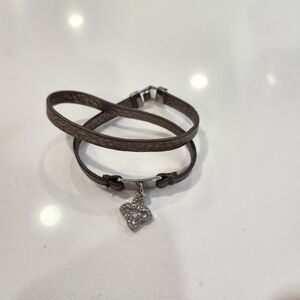 Lia Sophia Bronze Leather Wrap Bracelet